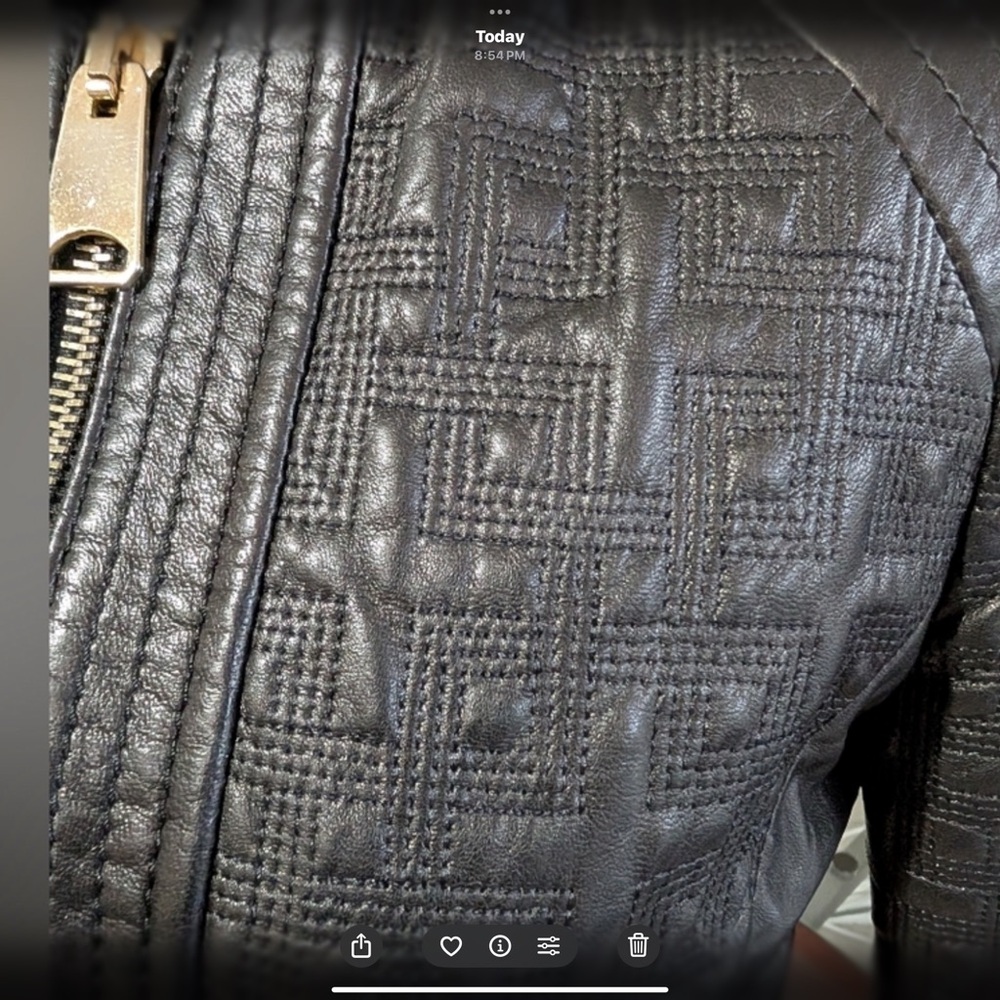 Escada Textured Black Leather Jacket - Picture 3 of 10